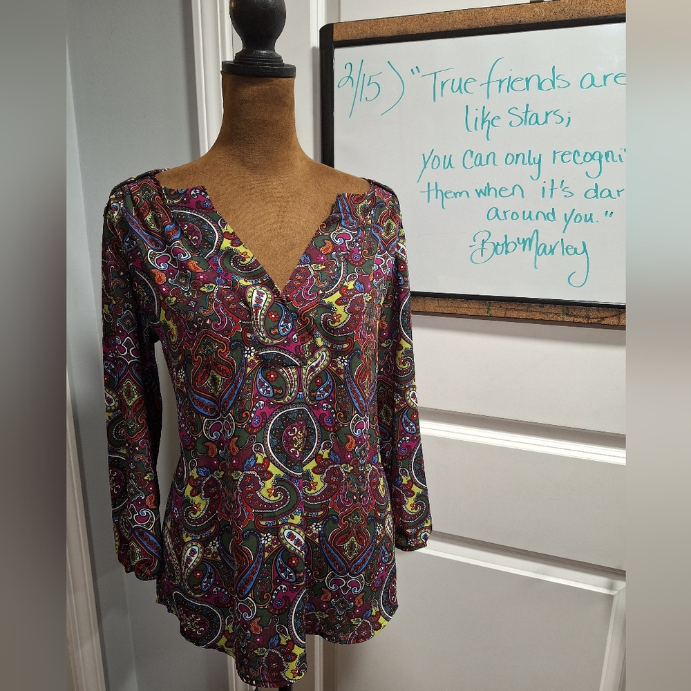 Paisley V-Neck Women's Top